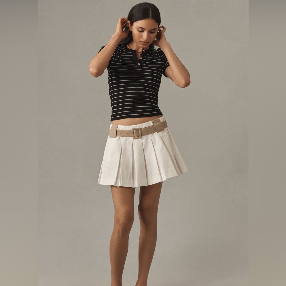 Maeve Pleated White Skort Size 6